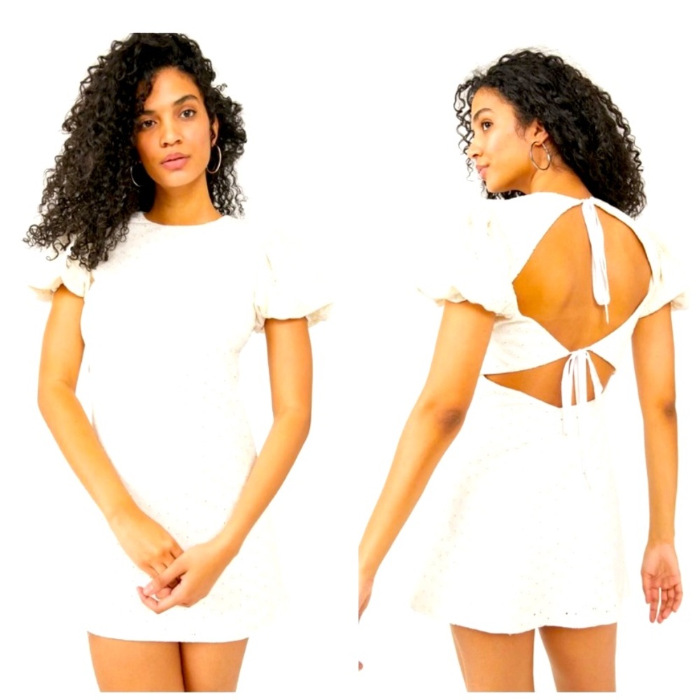 Free People White Apricot Mini Dress